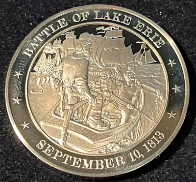 Franklin Mint History Of The U.s 1813 Battle Of Lake Erir • $6