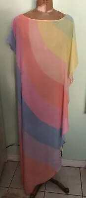 Mara Hoffman Swim Chiffon Cover-up Dress Pastel Rainbow Colors Size Xs/s • $69