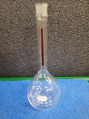 PYREX® 500ml Class A Lifetime Red CALIBRATED Volumetric Flask - 5660-500 CHIP  • $14.40