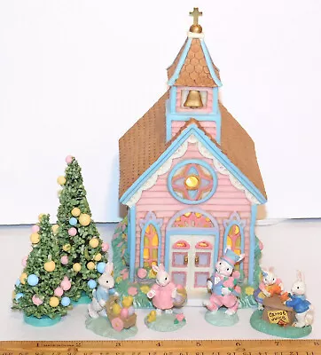 Cottontail Lane Midwest Cannon Falls Box Lighted Church Sunday Best Bunnies Tree • $59.95