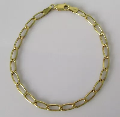 9ct Gold Bracelet - 9ct Yellow Gold (2.2g) Flat Curb Bracelet (7 Inches) • £135