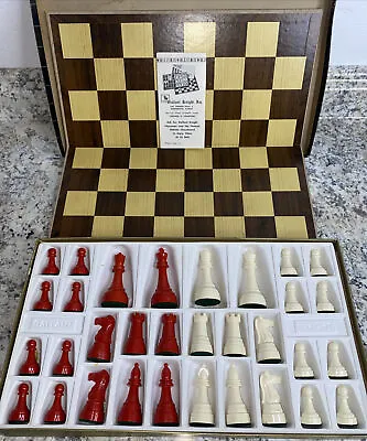 $60 • Buy Vintage Rare Red & Ivory Gallant Knight Chessmen Of Champions Staunton Complete