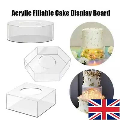 Acrylic Cake Separator Wedding Cake Fillable Clear Tier Cake Display Stand • £20.46