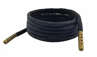 Black 200 Cm 5 MM Round Black Boot Laces With Metal Tips • £5.50