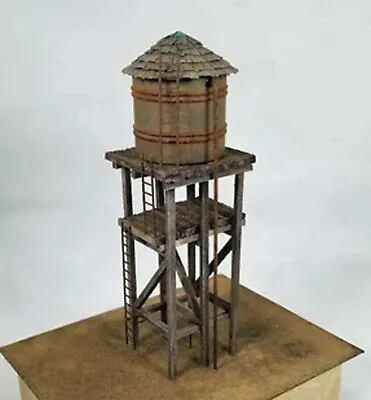 WATER TOWER N Nn3 Scale  Model Railroad Structure Unpainted Wood Laser KIT MC26N • $29.95