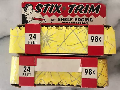 Vintage Stix Trim Decorative Border NIP Mid Cent Yellow Atomic Starburst Craft • $35.99