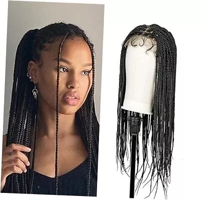 Braided Wigs For Black Women Synthetic Full Lace Front Wigs Square Knotless 1B • $121.57