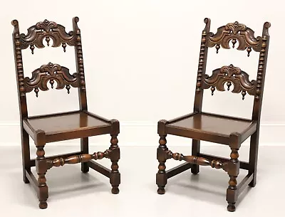 GRAND RAPIDS BOOKCASE & Chair Co Oak Gothic Revival Dining Side Chairs - Pair A • $995
