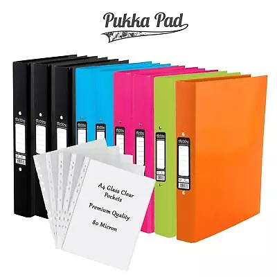 10 Pack A4 Pukka 2-Ring All Coloured Ring Binders Folder File Or Punched Pockets • £14.95