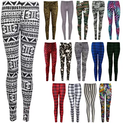 Womens Ladies Full Length Stretchy Skinny Printed Leggings Jeggings Pants UK • $9.70