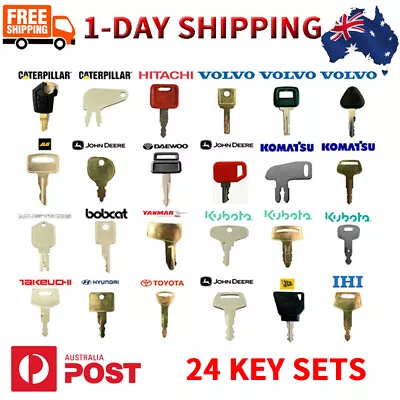 X24 Excavator Keys Plant Digger Key Master For BOBCAT VOLVO JCB HITACHI KOMATSU • $27.99