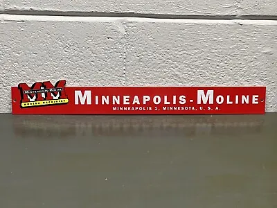 MM Minneapolis Moline Porcelain Like Metal Sign Farm Tractor Diesel Gas Oil • $119.99