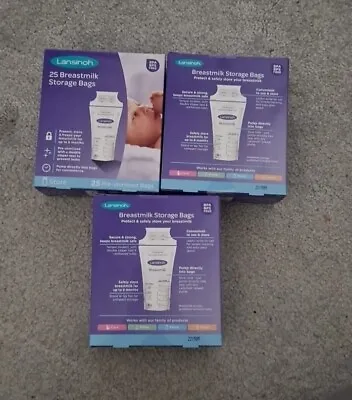 Lansinoh Breast Milk Storage Bags - 180ml - 3 X 25 Pack - Fridge Freezer • £15