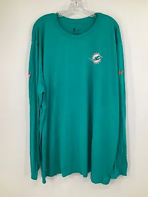 Miami Dolphins Team Issued Aqua Dri-fit Long Sleeve Shirt New W/tags Size: 3xl • $24.99