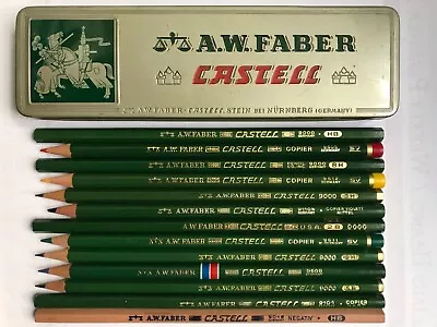 13 Vintage A.w.faber-castell Pencils:  Castell  Graphite / Copying +tin Nos • $17.99