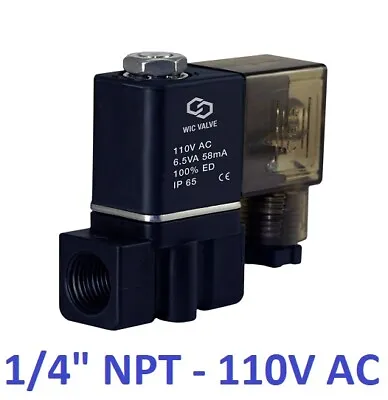 $15.99 • Buy 1/4  Inch Fast Acting Air Water Zero Pressure Electric Solenoid Valve 110V AC