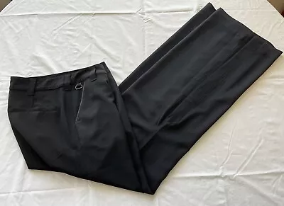 CIGNAL 90s Y2K Black Wide Leg Tuxedo Pocket Trim Pants W/18” Side Slits Sz L • $30
