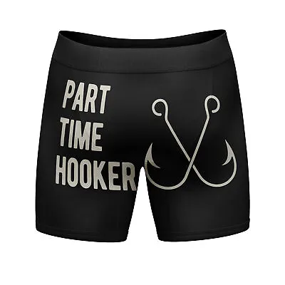 Mens Funny Boxers Part Time Hooker Fishing Graphic Underwear For Men • $18.99