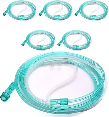 BOX OF 5 (FIVE) 7FT Adult Flexible Tip Soft Nasal Oxygen Cannulas Green MSS-5 • $9.79