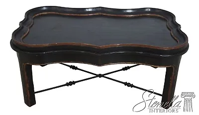 62285EC: WOODLAND Distressed Rustic Finish Black Coffee Table • $1095