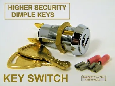 Alarm Key Switch Higher-security Dimple Key Switch Momentary Spst 4amp@125 • $15.99