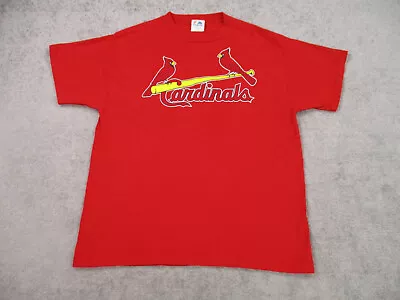 Yadier Molina Shirt Mens Large Red St. Louis Cardinals Cotton Crew Casual Adult • $7.49