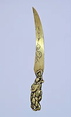 £31.49 • Buy Original 19th Century Japanese Solid Brass Letter Opener Knife,Folklore Musician
