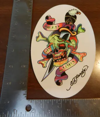 New Ed Hardy Death Or Glory Skull Eagle Sticker • $5.99