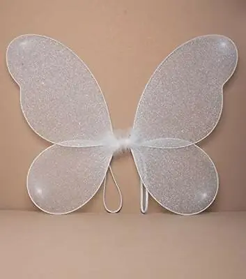 Large Adult Net Fairy Wings With Silver Glitter Fancy Dress Up • £8.88