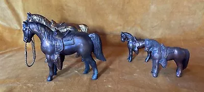 Vintage Cast Metal Bronze/Copper Finish Horse Figure Sculpture Lot (4) Western • $20