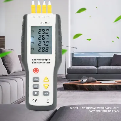 HT-9815 4-Channel K-Type Digital Thermocouple Thermometer With 4 X Probe Sensor • $65.97