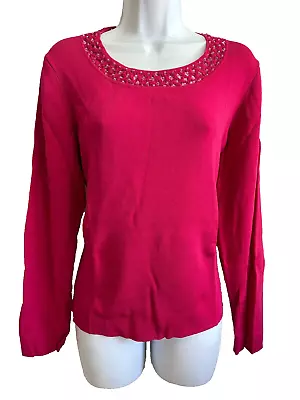 Laura Ashley Size XL Pink Long Sleeve Sweater • $18.95