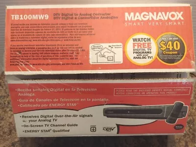 Magnavox TB110MW9 DTV Digital To Analog TV Converter With Remote New Open Box • $29.99