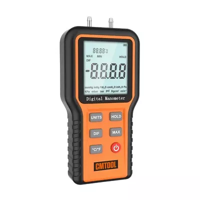 Digital Manometer Dual Port Air Pressure Gauge Meter HVAC Gas Tester LCD Display • $39.99