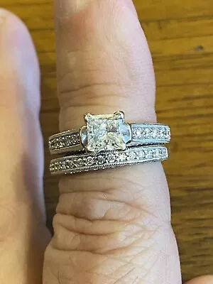 2 Carat TW Princess Cut Diamond Set W/  1 Ct Center & 1 Ct TW Side Diamonds • $1299