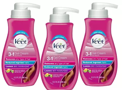 Veet 3in1 Gel Hair Remover Cream For Legs/Body Sensitive Formula 13.5 Oz 3PACK • $34.99