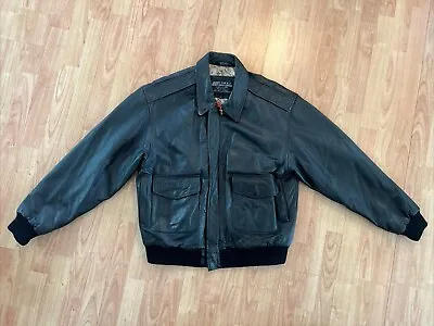 Vtg Type A-2 US Army Air Force Leather Jacket Large XL Bomber Flight Fly High • $79