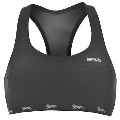 Lonsdale Womens Crop Top Boxed Sports Bra Racer Back Stretch Stretchy • £8.50