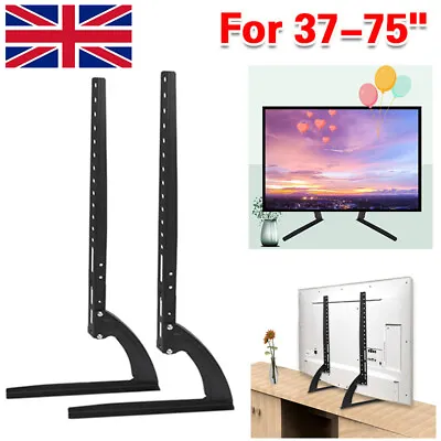 Universal Top TV Table Stand Leg Mount LED LCD Flat Screen 37-75 Inch TV Bracket • £12.98