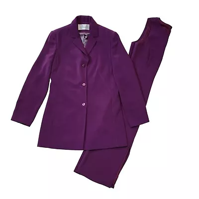 J Taylor 90s Vintage Purple Dress & Blazer With Zip Fasten Women's Size 10 • £39.99