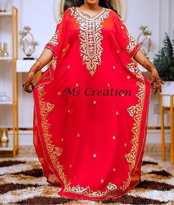 SALE Fashion Moroccan Dubai Kaftans Farasha Abaya Dress Very Fancy Long Gown 055 • $57.32