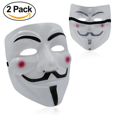 $7.99 • Buy 2pcs V For Vendetta Hacker Masks Anonymous Halloween Party Cosplay Costume Masks