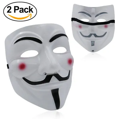 2pcs V For Vendetta Hacker Masks Anonymous Halloween Party Cosplay Costume Masks • $7.99