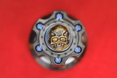 Steel Flame 3D Bronze Warrior Skull Cog Spinner • $800