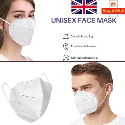 FFP2 Mask Face Covering PPE 2-12 X Pack Virus Protection Integrated Nose Clip • £4.50