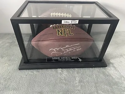 MIKE DITKA AUTOGRAPHED WILSON FOOTBALL In DISPLAY CASE CHICAGO BEARS • $150