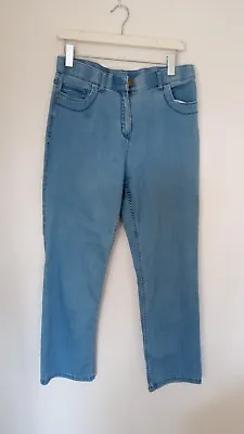 M&S Classic Chambray Blue Cotton Jeans Size 12 Medium • £5