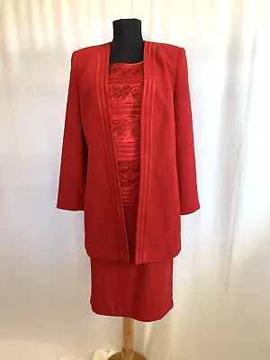 Moshita Couture Red Skirt Suit - Size 10 Medium • $94.95