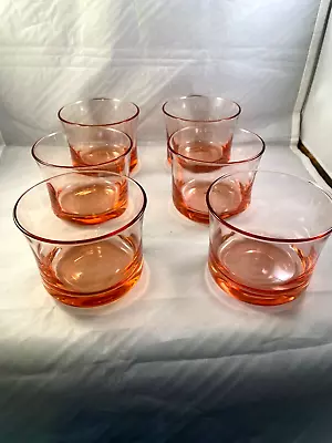 Vintage Old Fashioned Whiskey Rocks Glasses Plum/Pink Set Of 6 EUC • $22.99