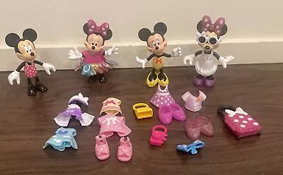 Minnie Mouse Dress Up Doll Snap N Style  Fabulous Fashion Clothes Shoes Lot • $10.99